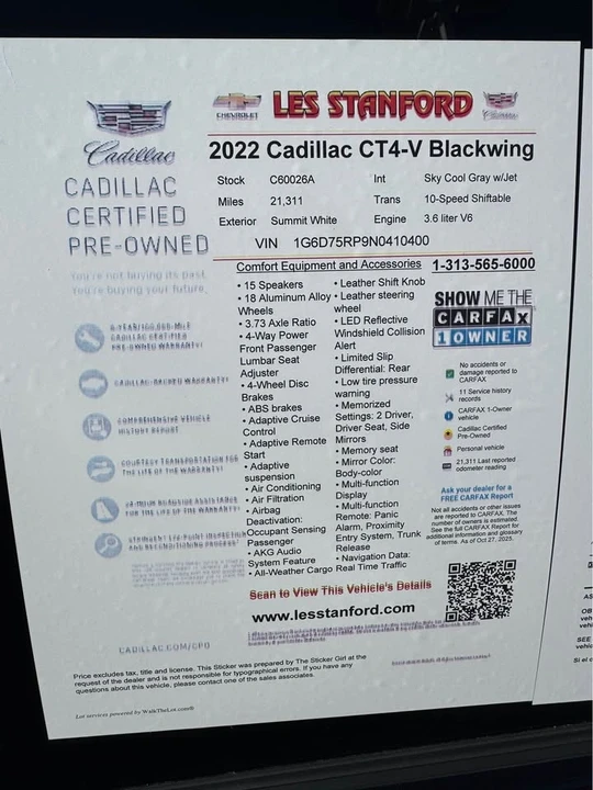 2022 Cadillac CT4-V Blackwing - Image 9 of 11