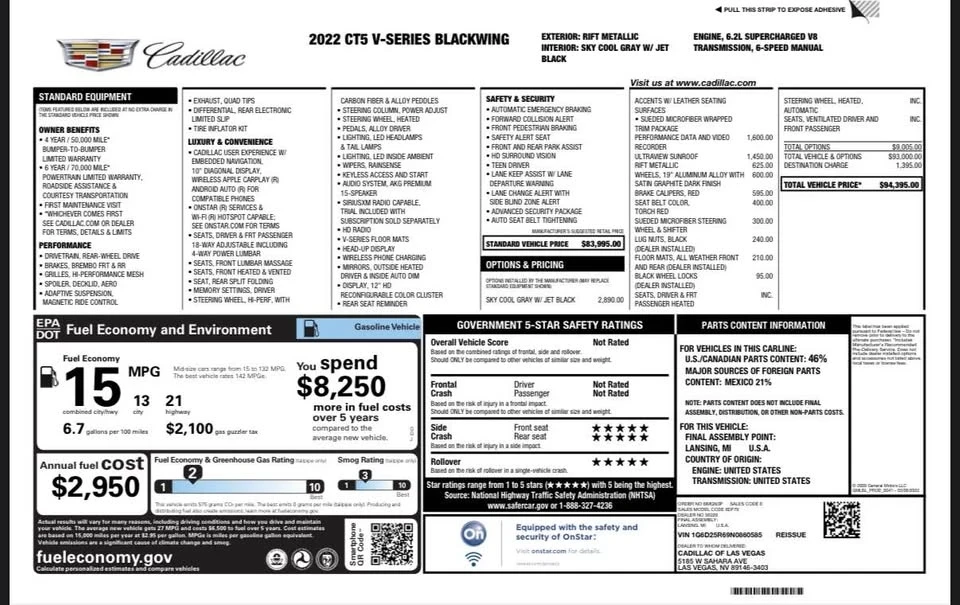 2022 Cadillac CT5-V Blackwing - Image 15 of 15