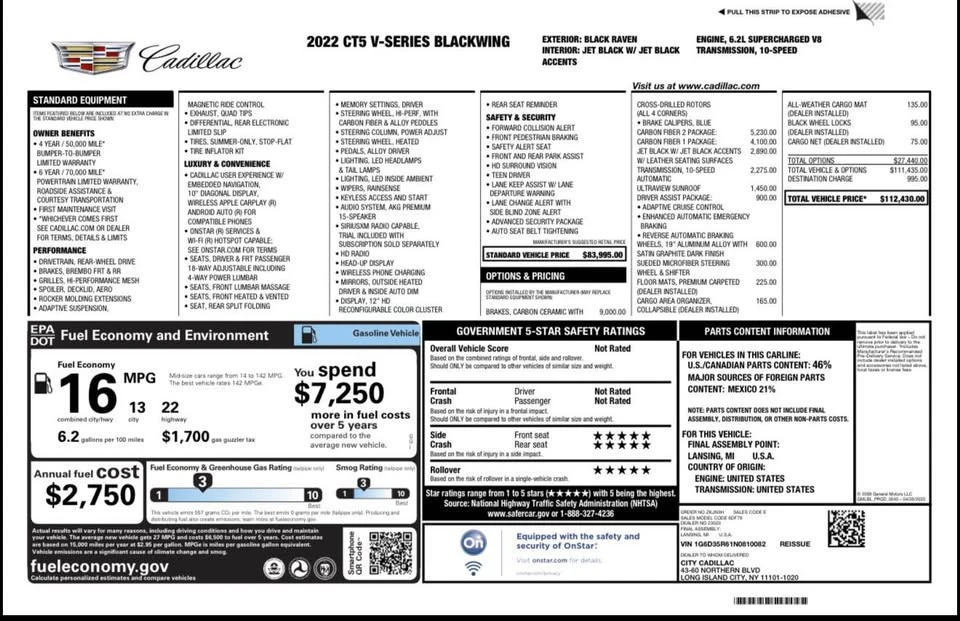 2022 Cadillac CT5-V Blackwing - Image 19 of 20
