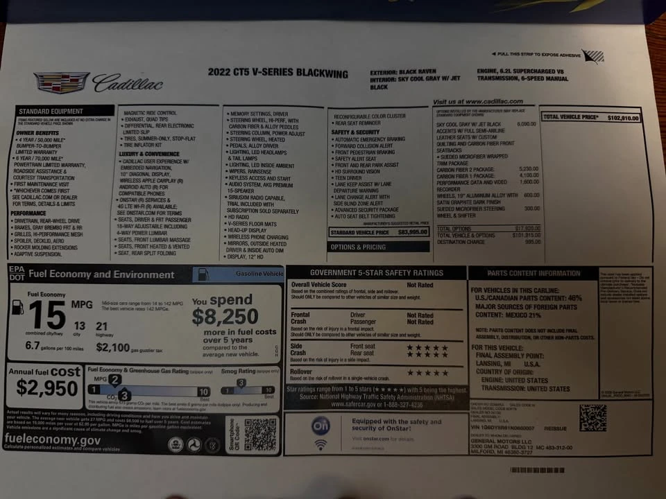 2022 Cadillac CT5-V Blackwing - Image 19 of 20