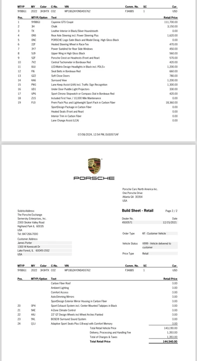 2022 Porsche 9Y0/9Y3 Cayenne GTS - Image 8 of 8