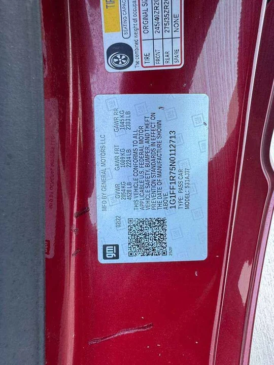 2022 Chevrolet Camaro 6th Gen - Image 9 of 11