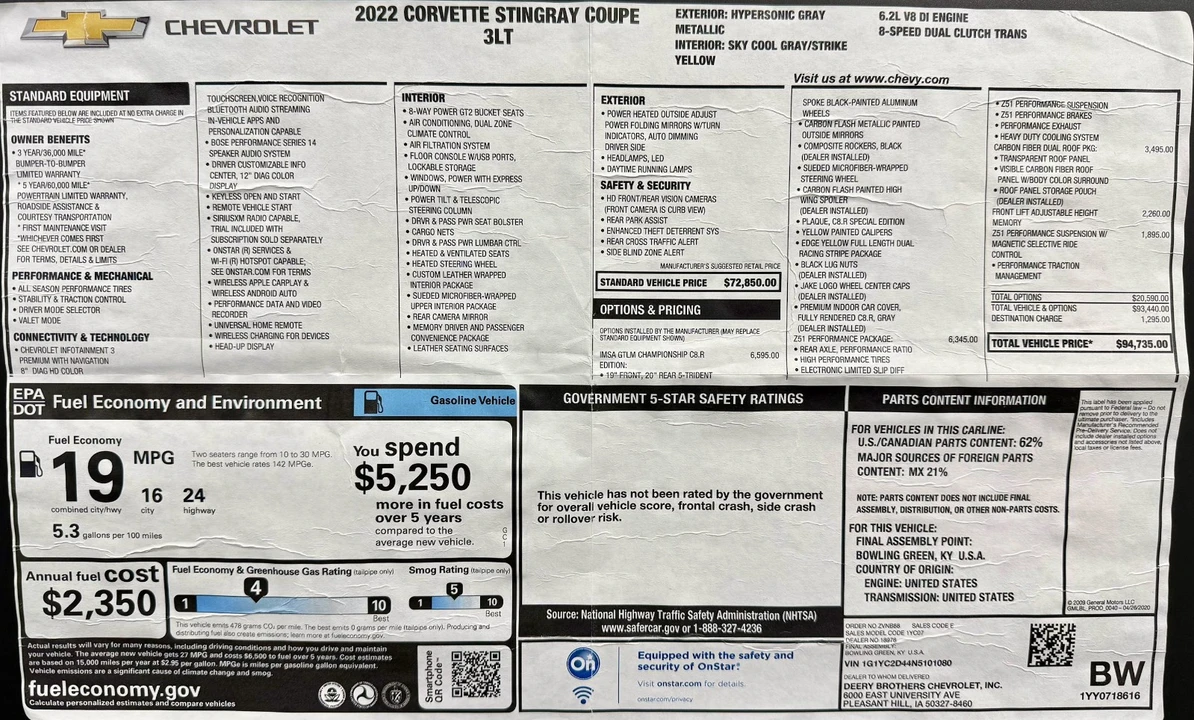 2022 Chevrolet Corvette C8 - Image 3 of 21