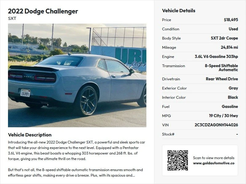 2022 Dodge Challenger 3rd Gen - Image 19 of 19