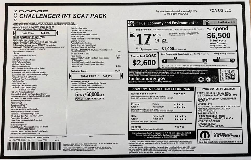 2022 Dodge Challenger SRT8 & 392 3rd Gen - Image 15 of 16