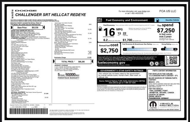2022 Dodge Challenger SRT Hellcat 3rd Gen - Image 13 of 13