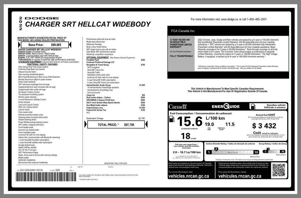 2022 Dodge Charger SRT Hellcat 7th Gen - Image 11 of 12