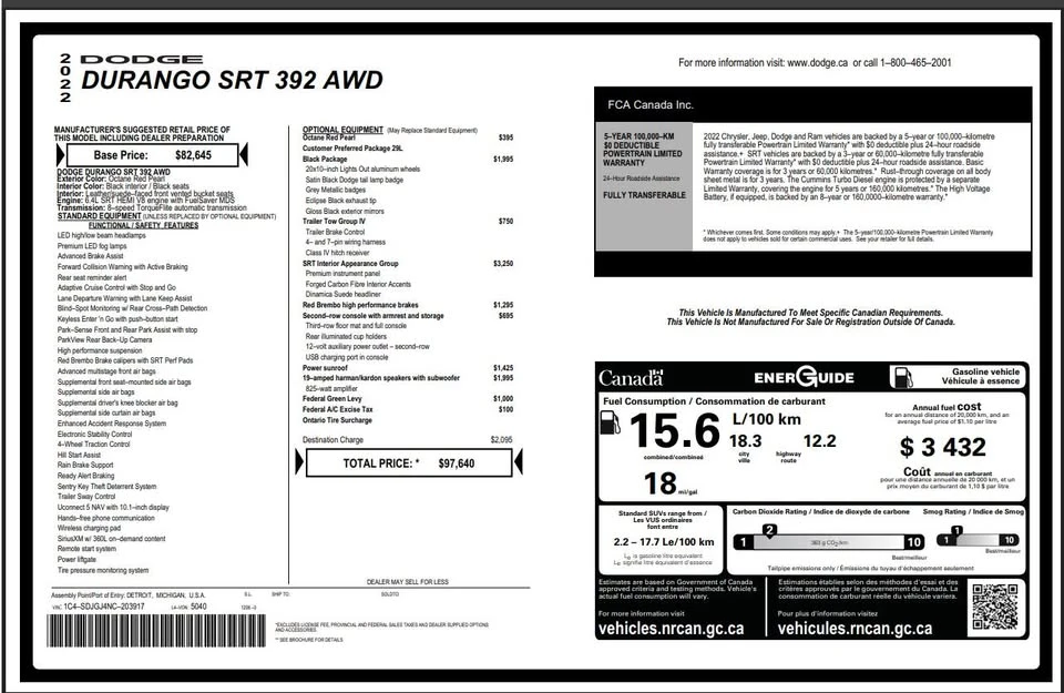 2022 Dodge Durango 3rd Gen - Image 16 of 17