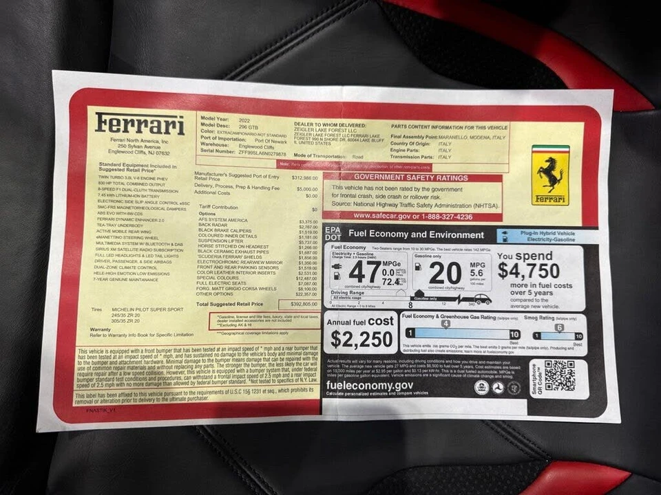 2022 Ferrari 296 GTB - Image 25 of 30