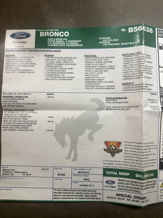 2022 Ford Bronco 6th Gen - Image 8 of 9
