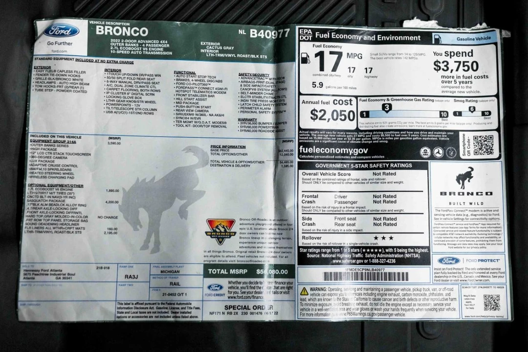2022 Ford Bronco 6th Gen - Image 3 of 31