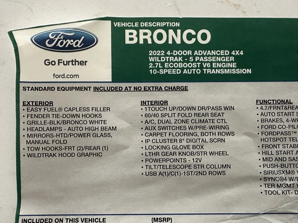 2022 Ford Bronco 6th Gen - Image 4 of 21
