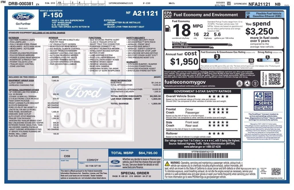 2022 Ford F-150 14th Gen - Image 2 of 2