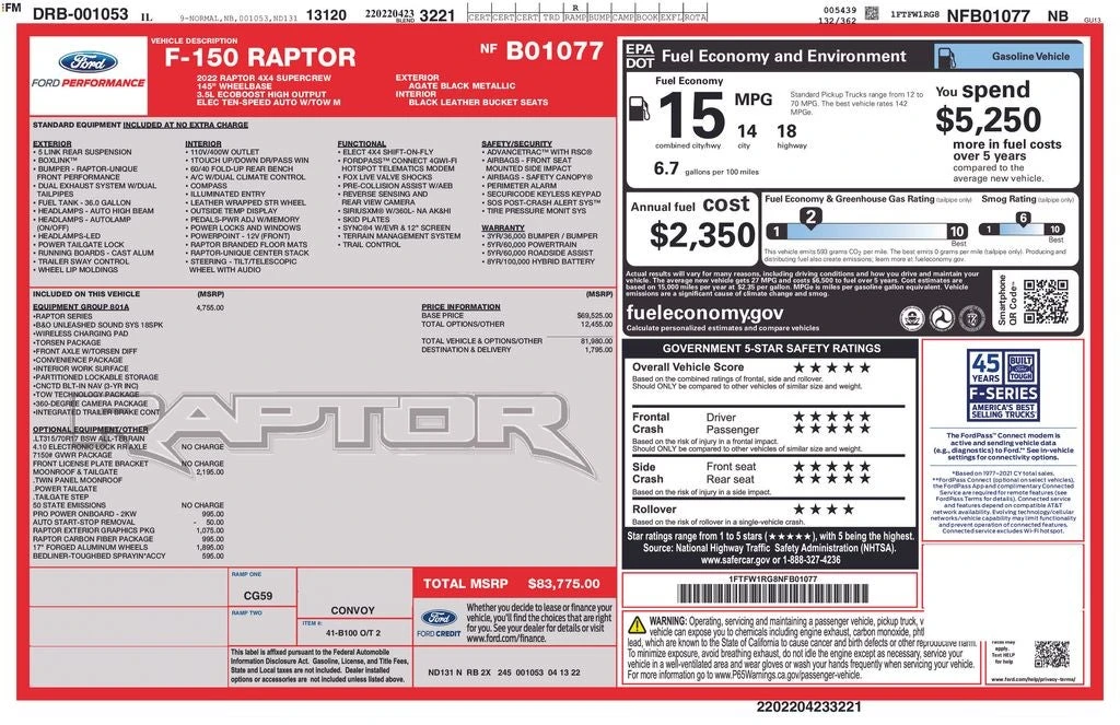 2022 Ford F-150 Raptor 14th Gen - Image 21 of 22