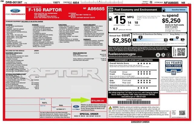 2022 Ford F-150 Raptor 14th Gen - Image 19 of 19
