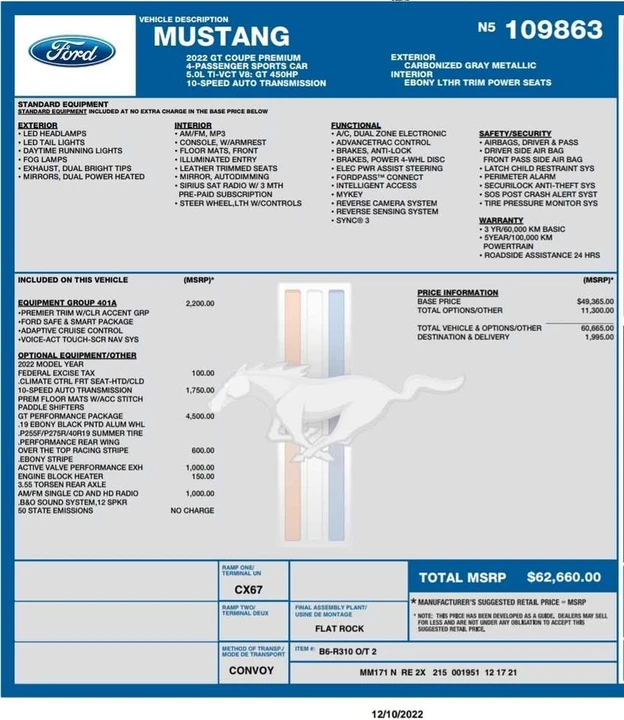 2022 Ford S550 Mustang - Image 6 of 6