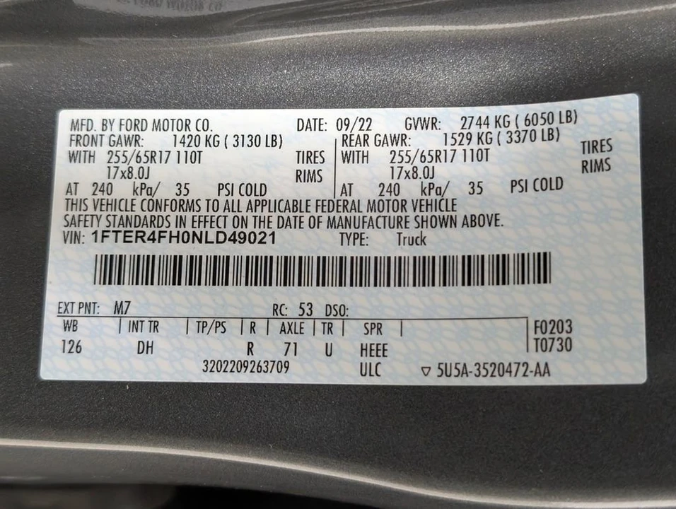 2022 Ford Ranger 4th Gen - Image 10 of 13