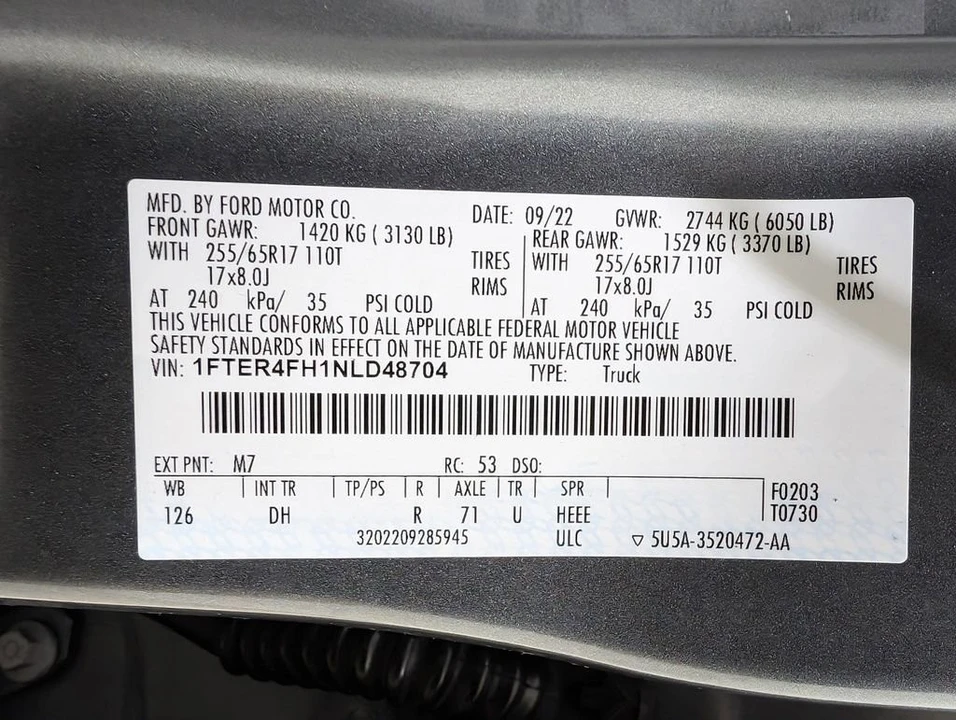 2022 Ford Ranger 4th Gen - Image 10 of 12