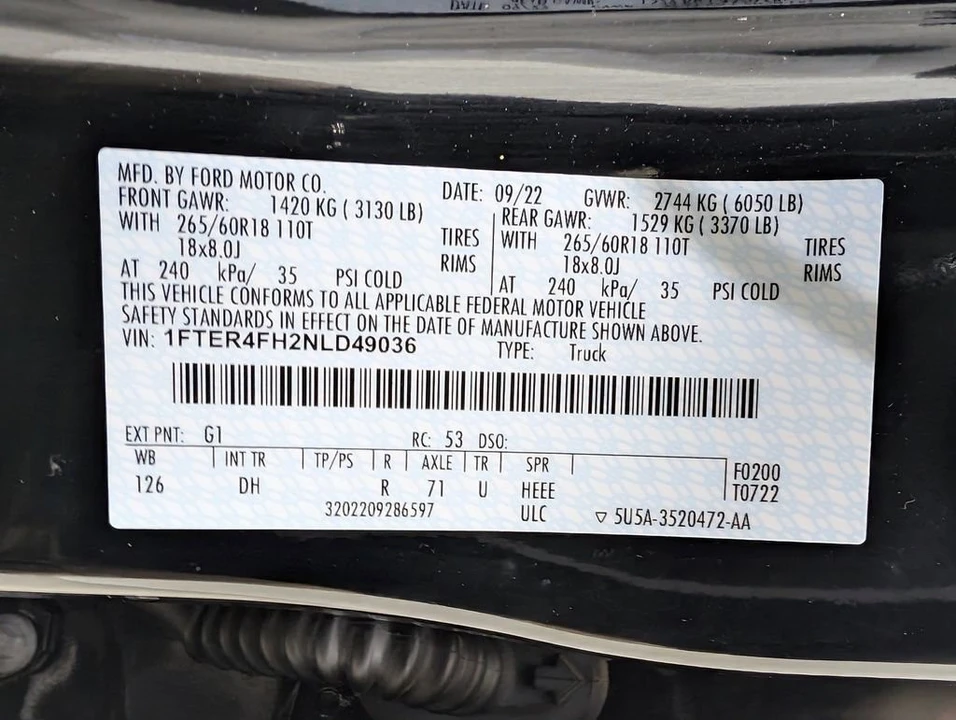 2022 Ford Ranger 4th Gen - Image 9 of 12