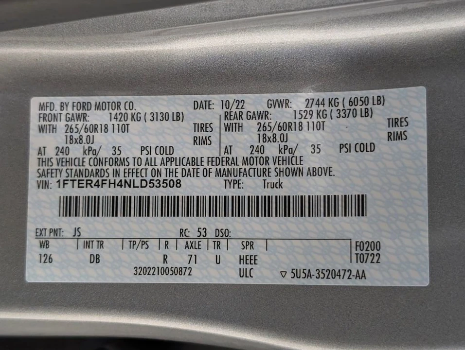 2022 Ford Ranger 5th Gen - Image 10 of 12