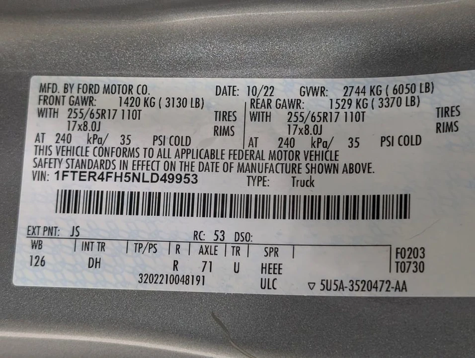 2022 Ford Ranger 4th Gen - Image 10 of 13
