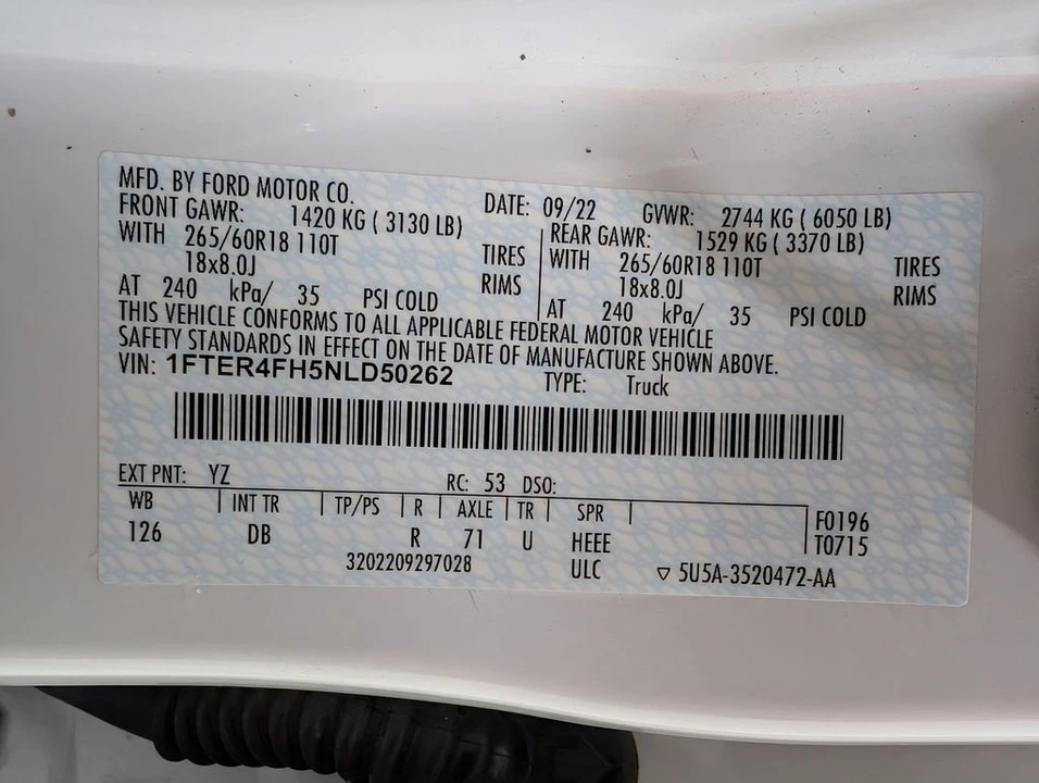 2022 Ford Ranger 5th Gen - Image 10 of 12