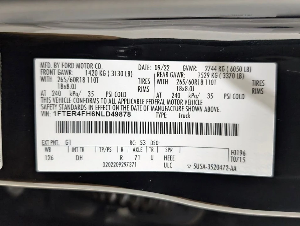 2022 Ford Ranger 5th Gen - Image 11 of 12