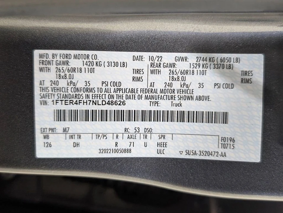 2022 Ford Ranger 4th Gen - Image 10 of 13
