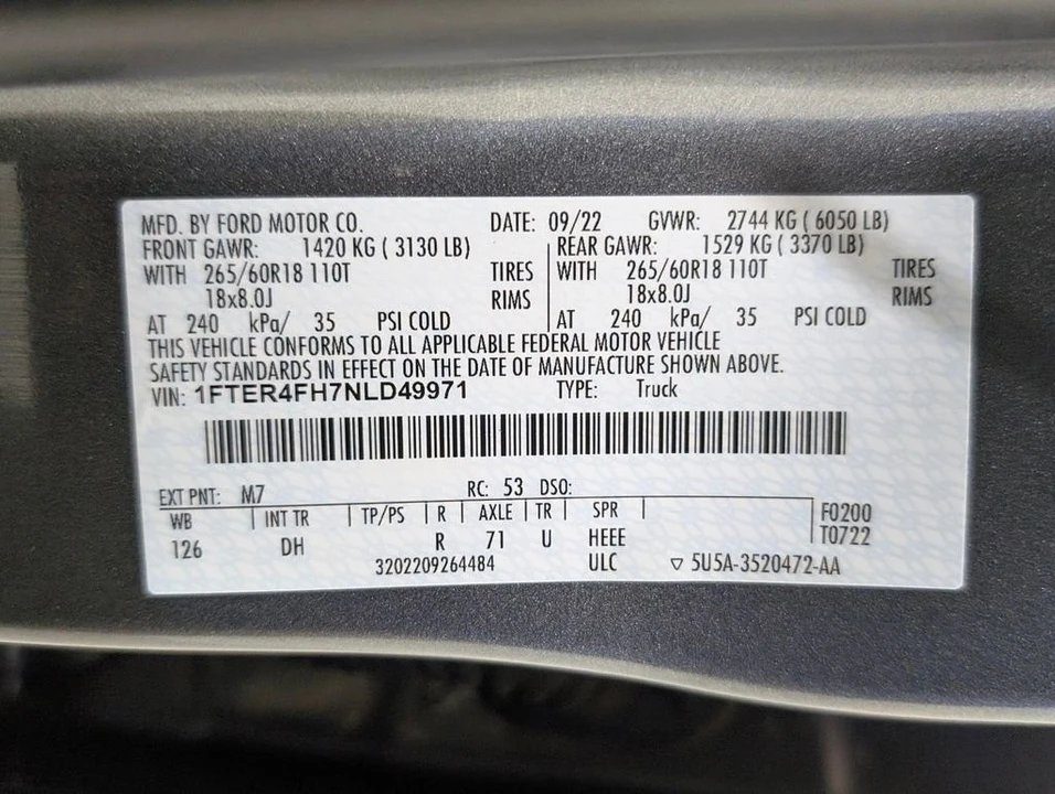 2022 Ford Ranger 4th Gen - Image 10 of 13