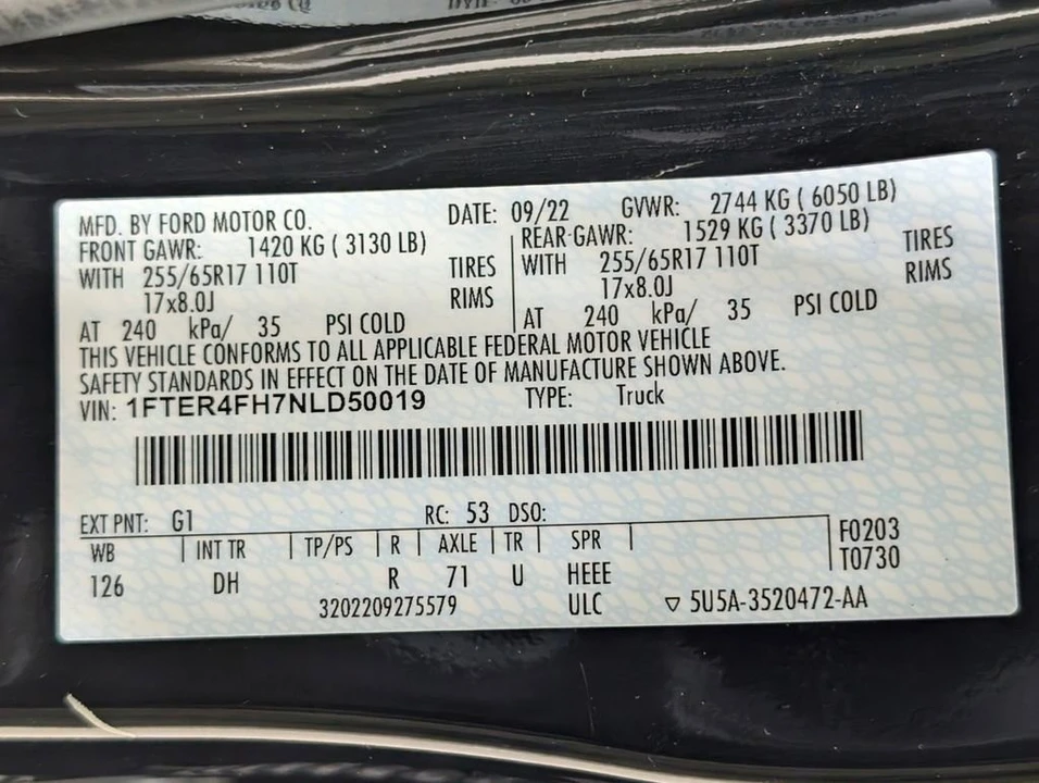 2022 Ford Ranger 5th Gen - Image 10 of 13