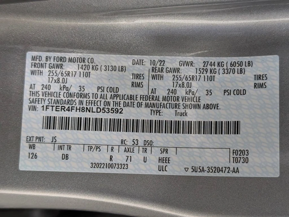 2022 Ford Ranger 4th Gen - Image 10 of 13