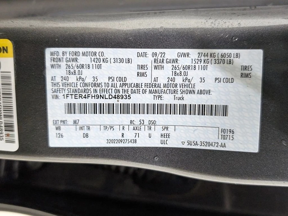 2022 Ford Ranger 4th Gen - Image 9 of 12