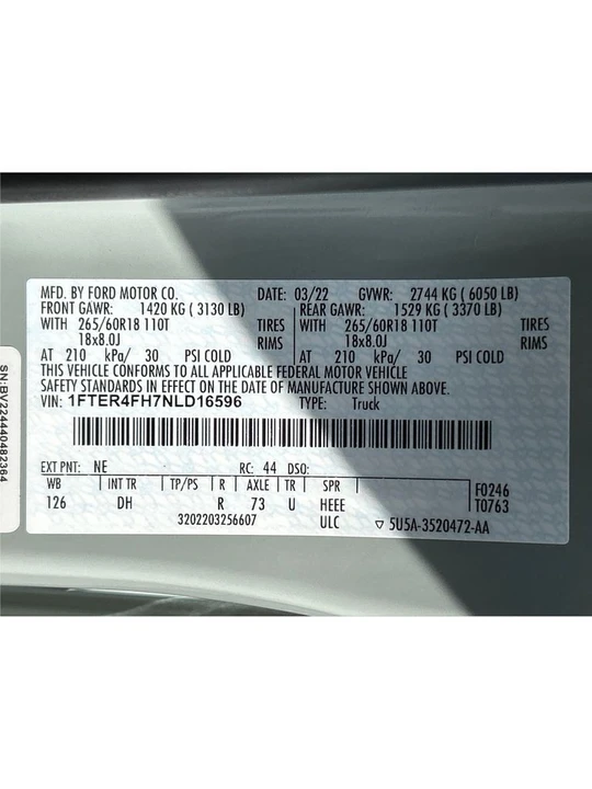 2022 Ford Ranger 4th Gen - Image 11 of 12