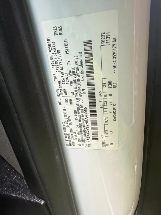 2022 Ford Transit - Image 30 of 30