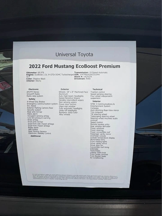 2022 Ford S550 Mustang - Image 3 of 3