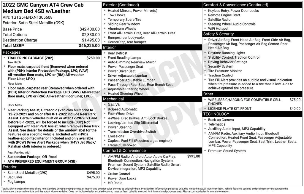 2022 GMC Canyon 2nd Gen - Image 4 of 12