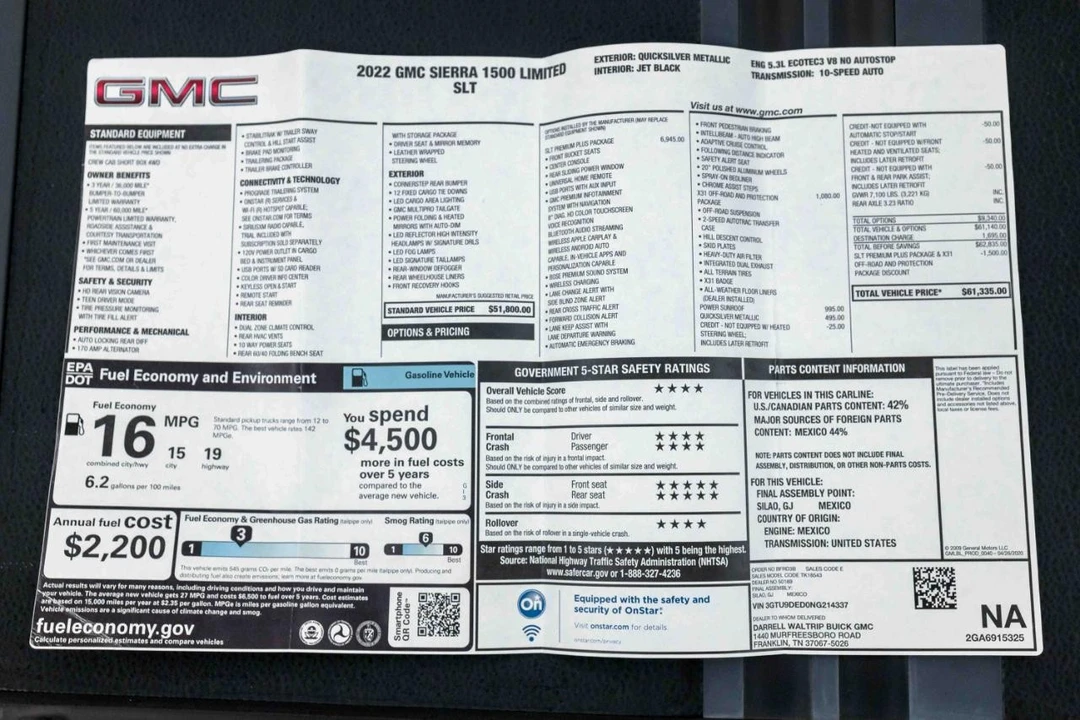 2022 GMC Sierra 5th Gen - Image 3 of 31