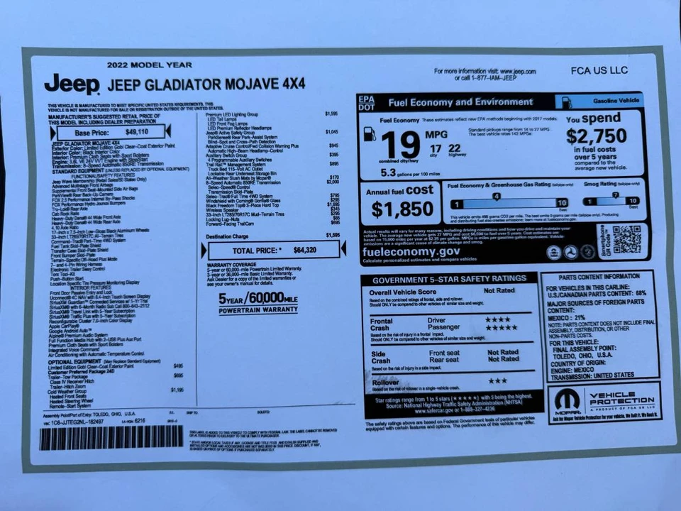 2022 Jeep JT Gladiator - Image 2 of 19