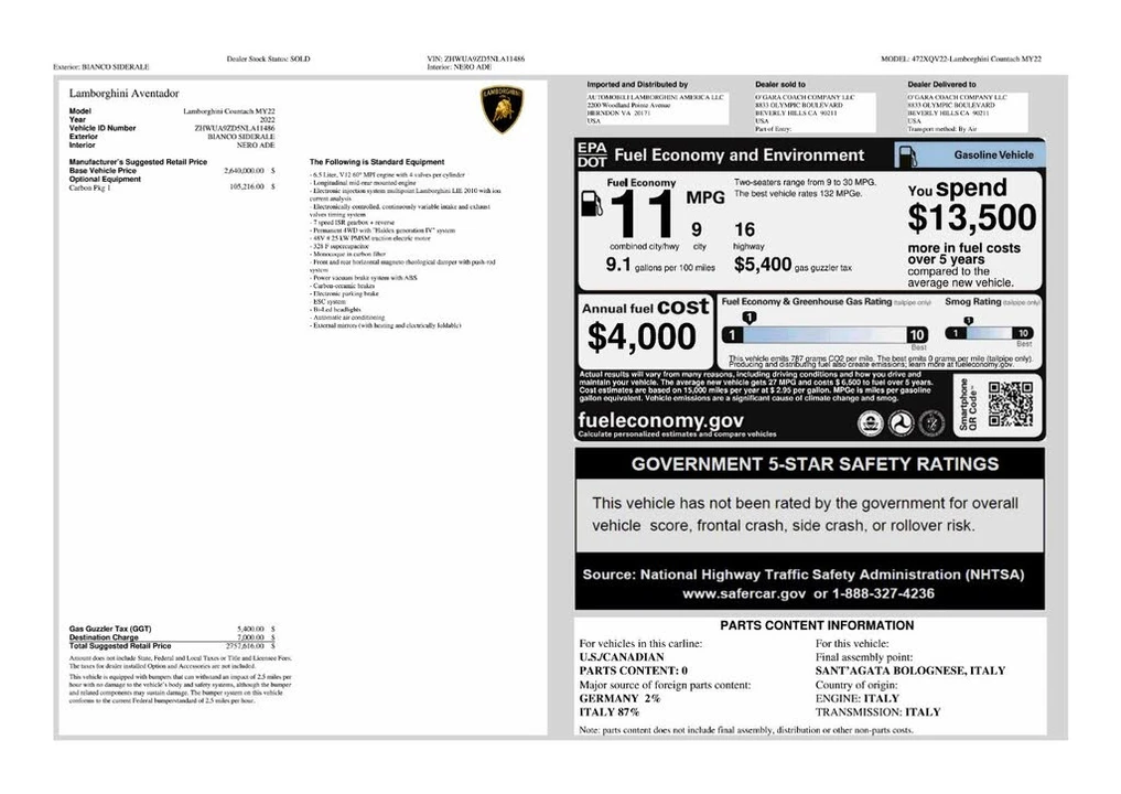 2022 Lamborghini Countach LPI 800-4 - Image 4 of 31