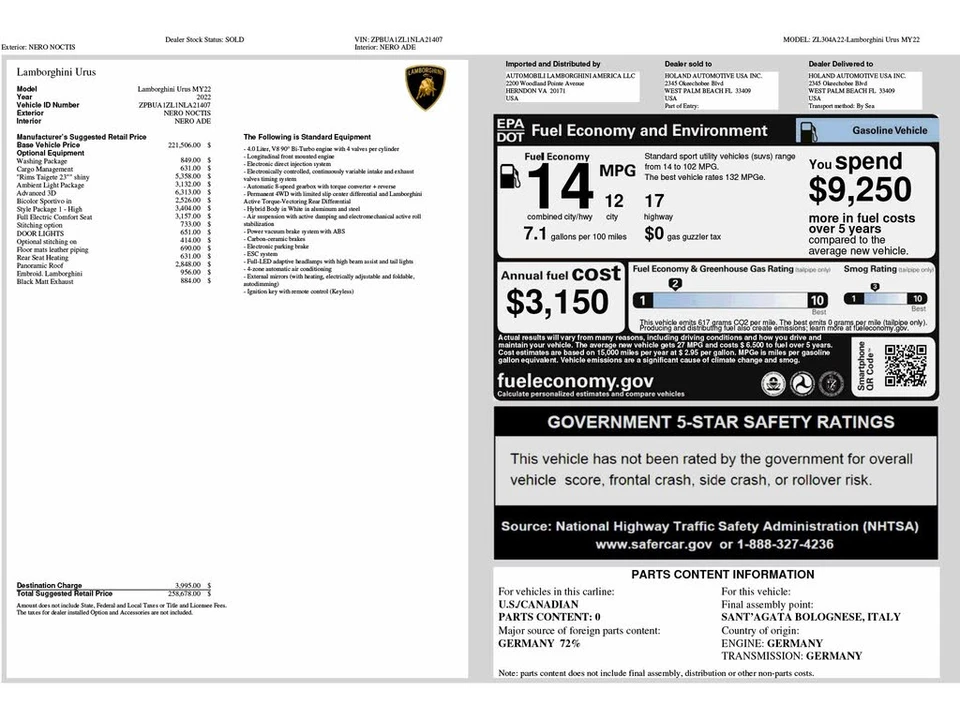 2022 Lamborghini Urus - Image 6 of 31
