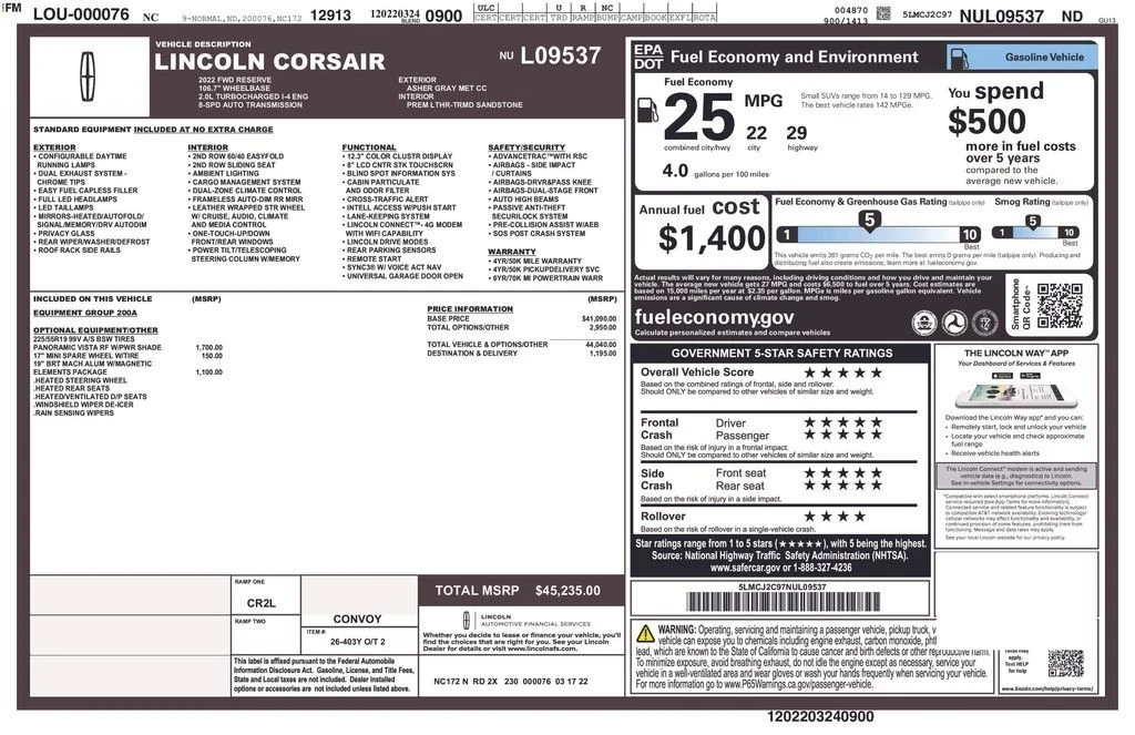 2022 Lincoln Corsair - Image 6 of 12