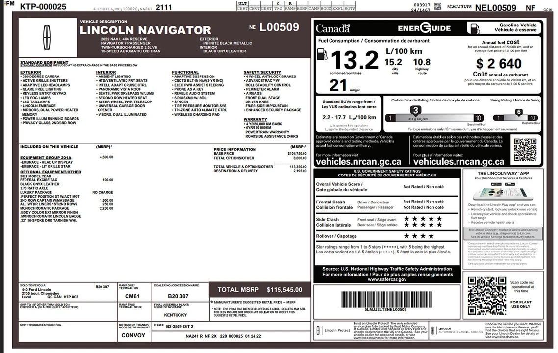 2022 Lincoln Navigator 4th Gen - Image 10 of 21