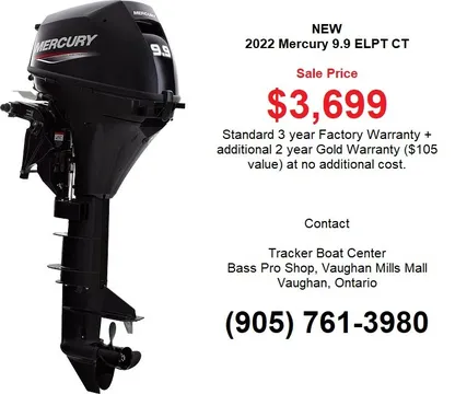 2022 Mercury 9.9HP ELPT Command Thrust
