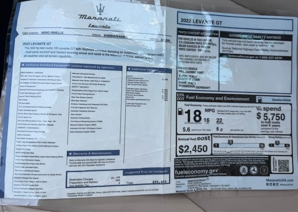 2022 Maserati Levante Modena - Image 16 of 16