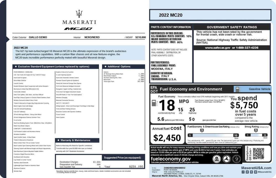 2022 Maserati MC20 - Image 2 of 21
