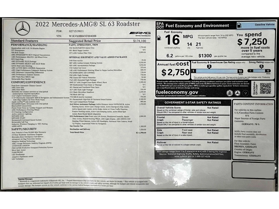 2022 Mercedes-Benz R232 SL 43 AMG - Image 22 of 22