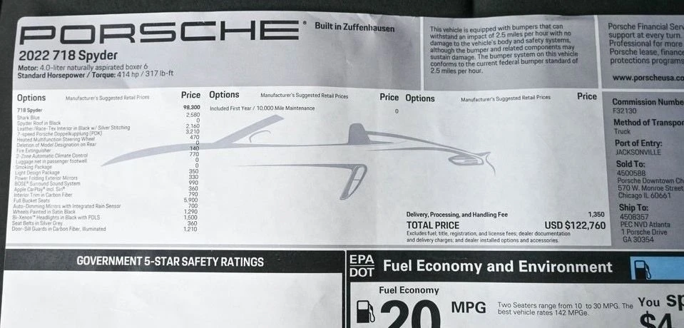 2022 Porsche 718 Boxster Spyder - Image 23 of 31