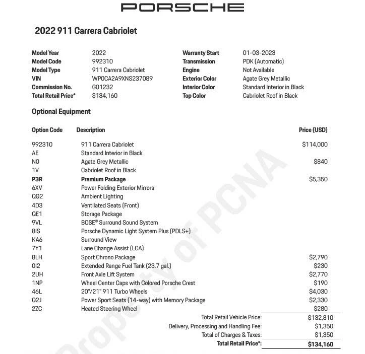 2022 Porsche 992 Carrera - Image 2 of 20