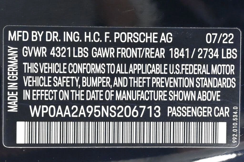 2022 Porsche 992 Carrera - Image 28 of 28