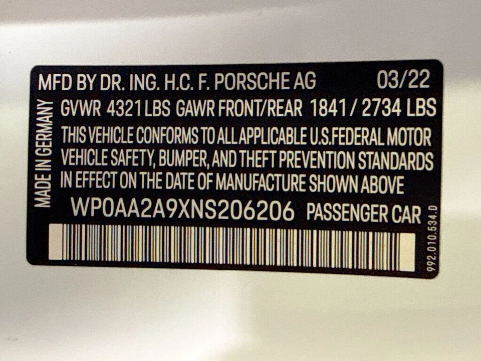 2022 Porsche 992 Carrera - Image 30 of 30